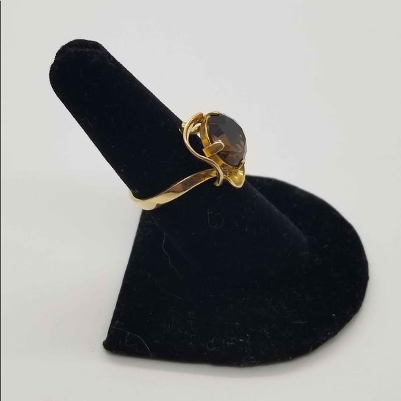 Stunning 14k Gold Large Smoky Quartz Ring - Picture 12 of 14